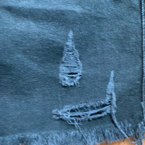 Xtra Distressed Black Denim Mini Skirt - Picture 3 of 5